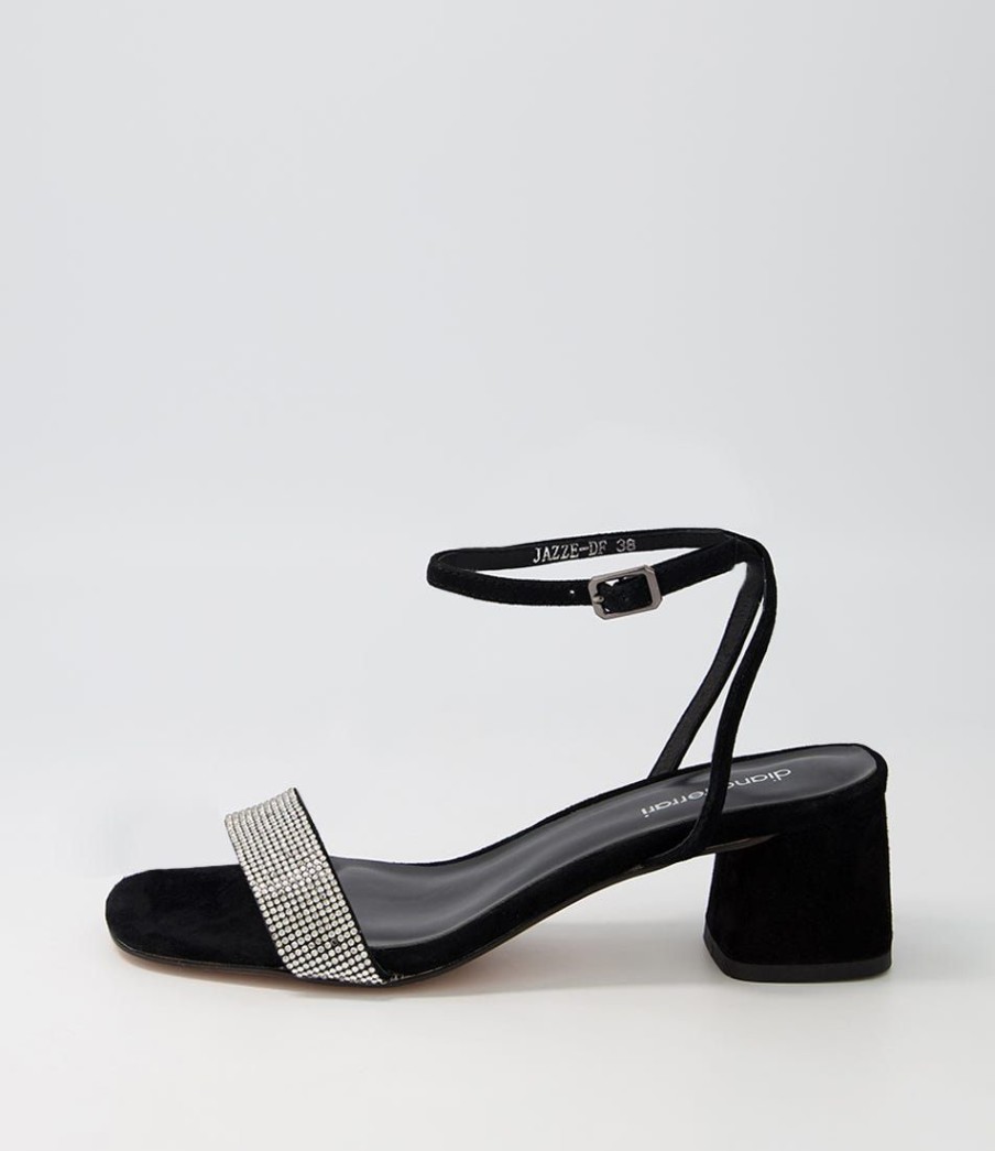 Shoes DIANA FERRARI | Jazze Black Jewels Suede Sandals