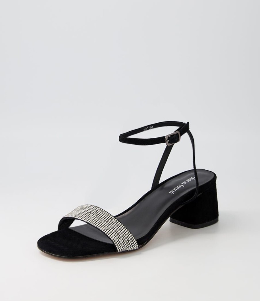 Shoes DIANA FERRARI | Jazze Black Jewels Suede Sandals