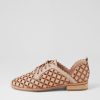 Shoes DJANGO & JULIETTE | Allosier Nude Tan Leather Lace Up Flats