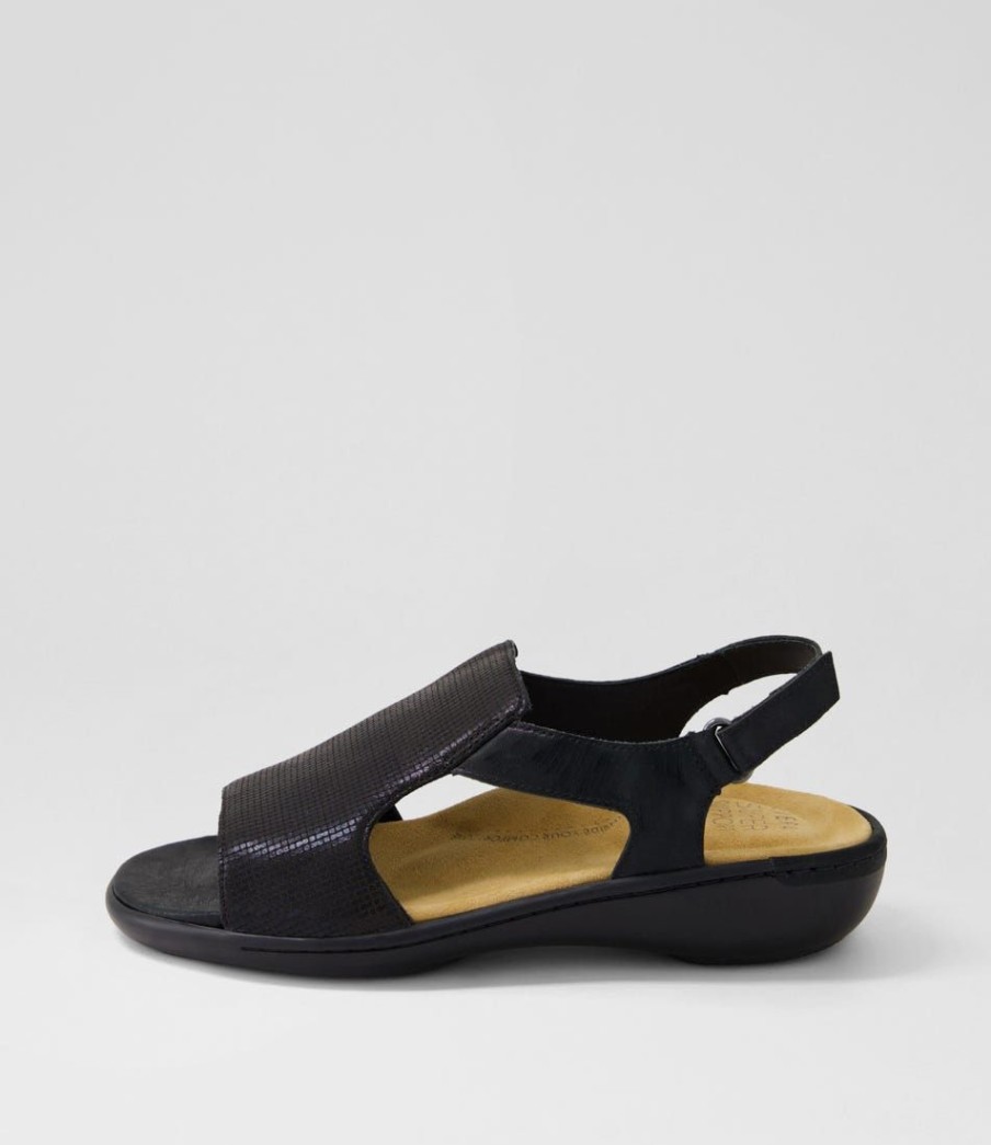 Shoes ZIERA | Balinto W Black Scratch Cut Leather Sandals