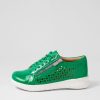 Shoes ZIERA | Shovo Xf Emerald Wrinkle Patent Sneakers