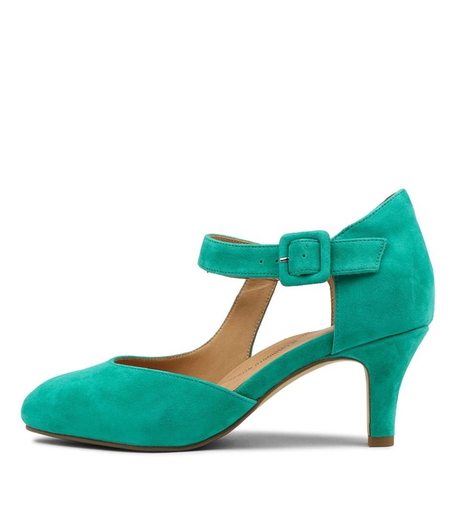 Shoes ZIERA | Timon Xw Emerald Suede Heels