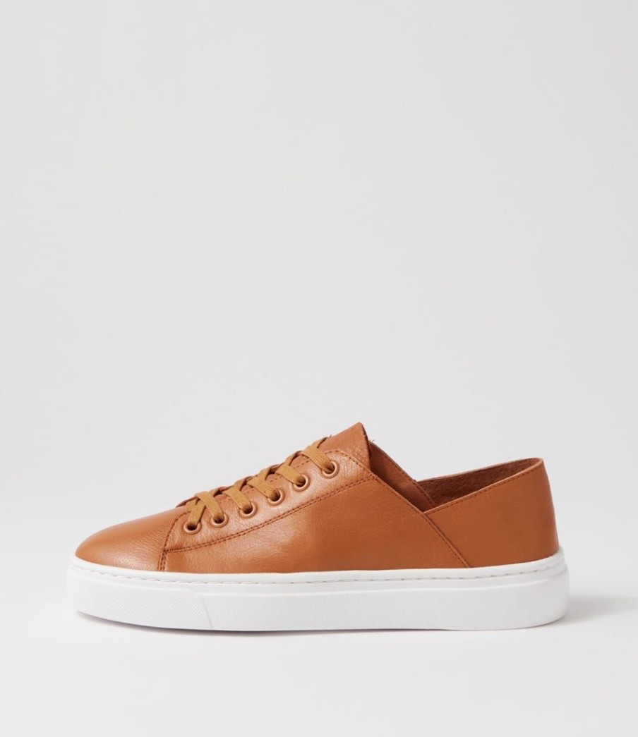 Shoes DIANA FERRARI | Oaks Dark Tan Leather Sneakers