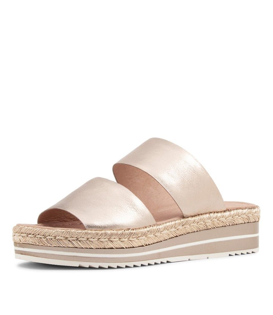 Shoes DJANGO & JULIETTE | Agota Platino Platino Rope Leather Slides