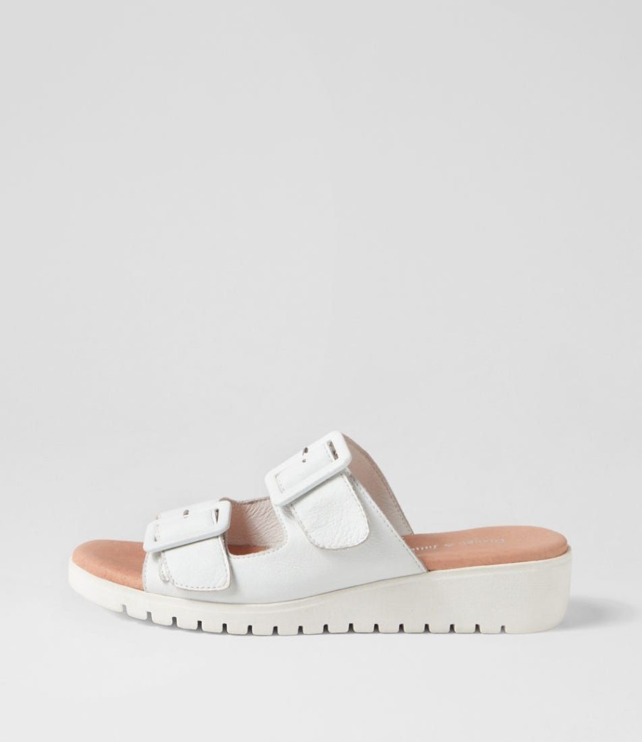 Shoes DJANGO & JULIETTE | Maxel White Leather Slides