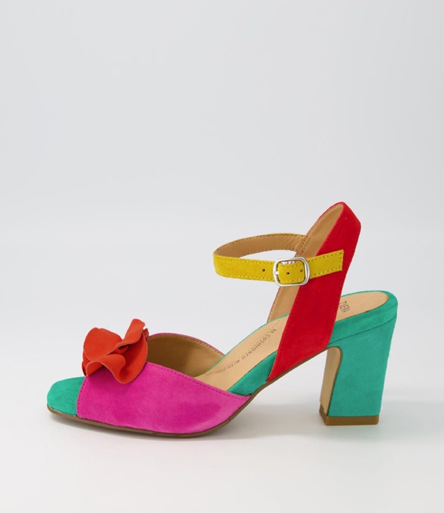 Shoes ZIERA | Antonia W Bright Multi Suede Sandals