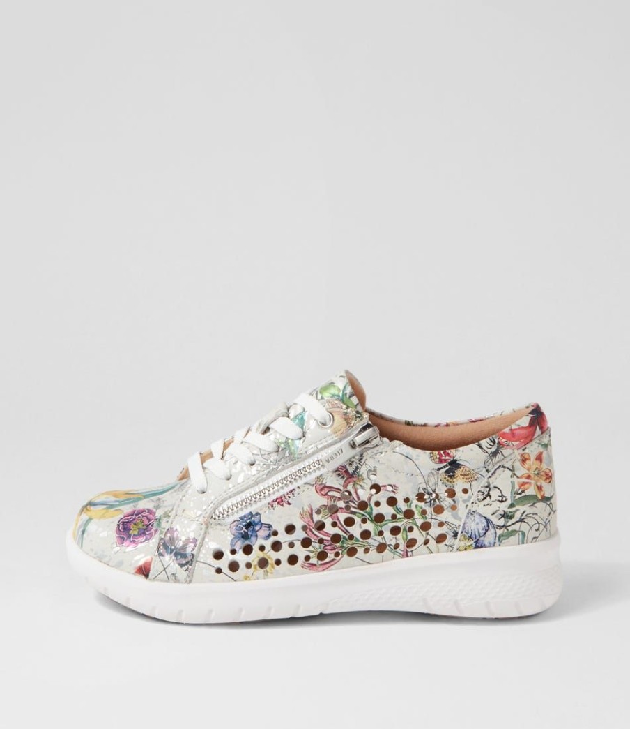 Shoes ZIERA | Shovo Xf White Fields Leather Sneakers