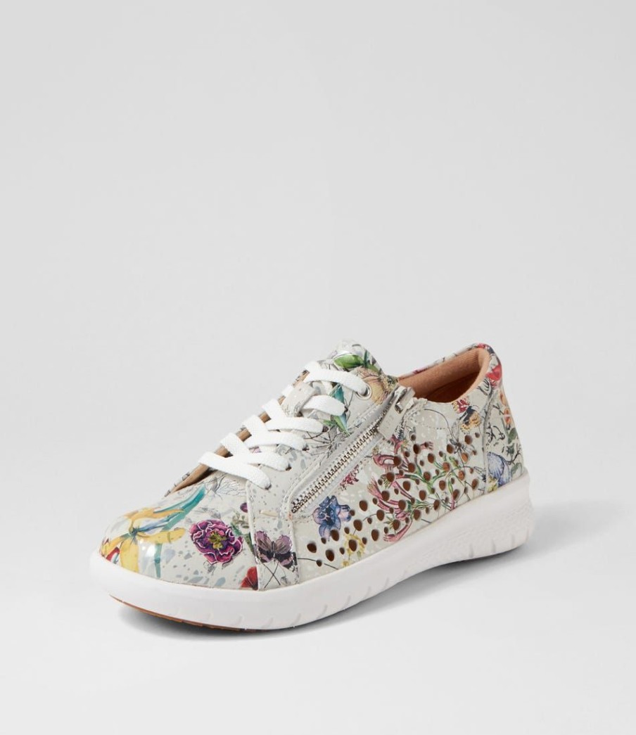 Shoes ZIERA | Shovo Xf White Fields Leather Sneakers