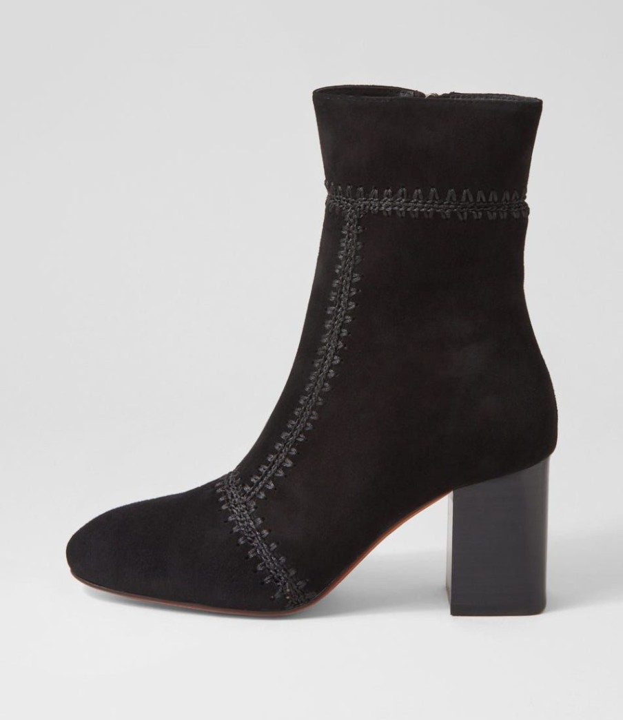 Shoes MOLLINI | Stallion Black Suede Ankle Boots