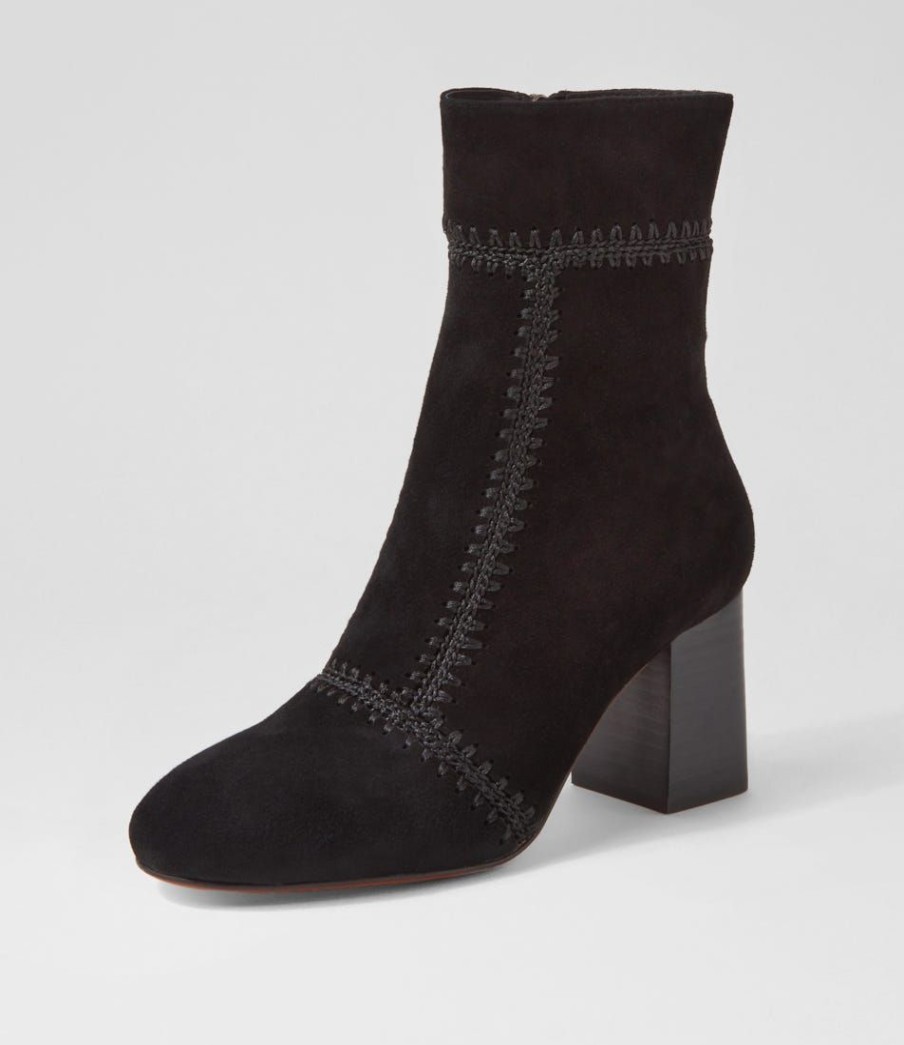 Shoes MOLLINI | Stallion Black Suede Ankle Boots