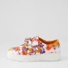 Shoes DJANGO & JULIETTE | Layart Orange Poppy White Leather Sneakers