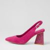 Shoes DJANGO & JULIETTE | Lesnoy Fuchsia Suede Jewels Heels