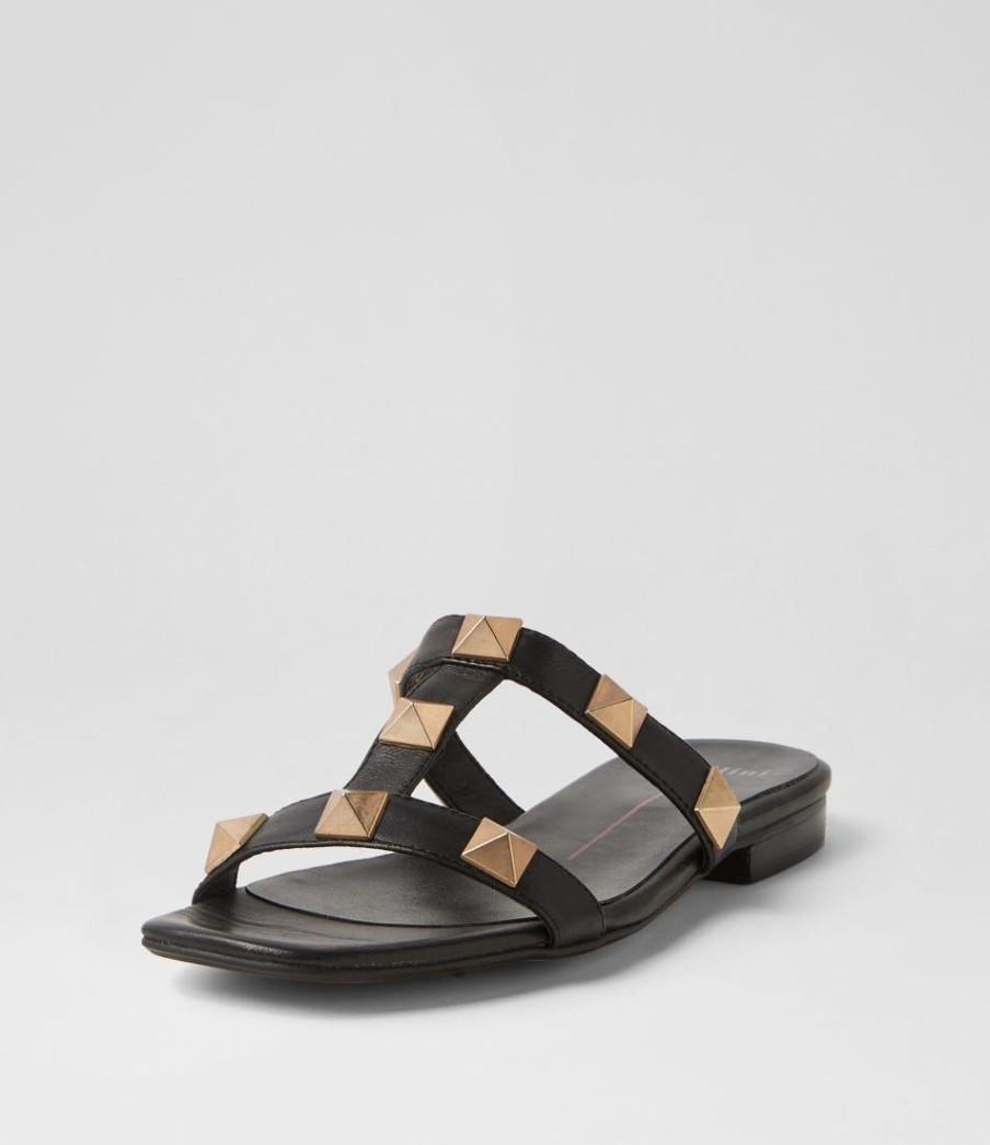 Shoes MOLLINI | Antina Black Leather Slides