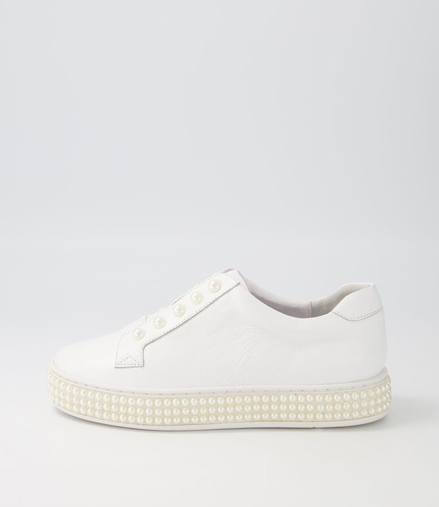 Shoes TOP END | Quempo White Leather Sneakers