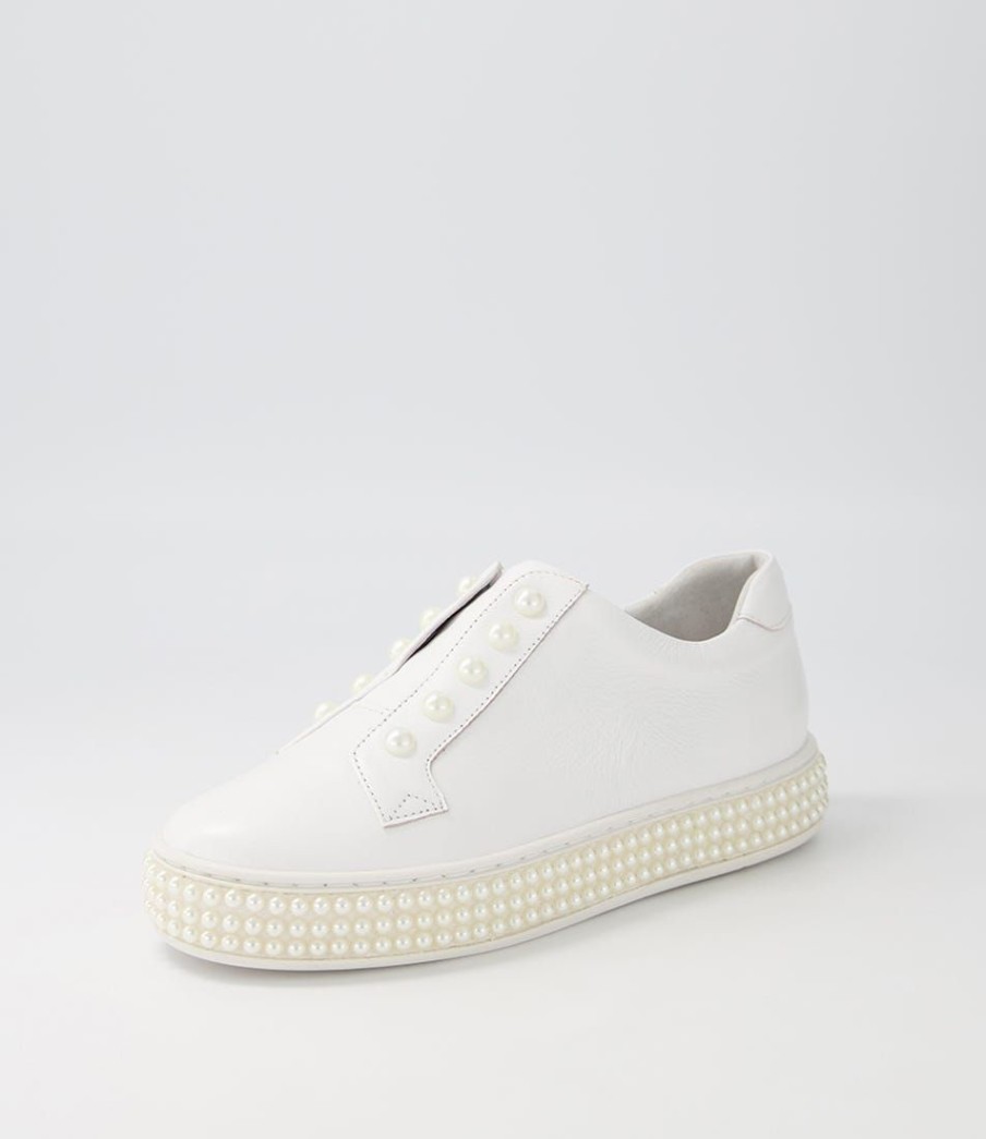 Shoes TOP END | Quempo White Leather Sneakers