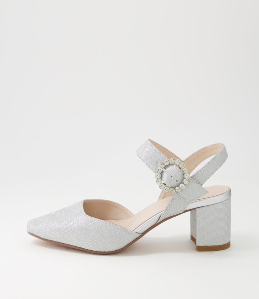 Shoes DIANA FERRARI | Lilsy Silver Metallic Suede Heels