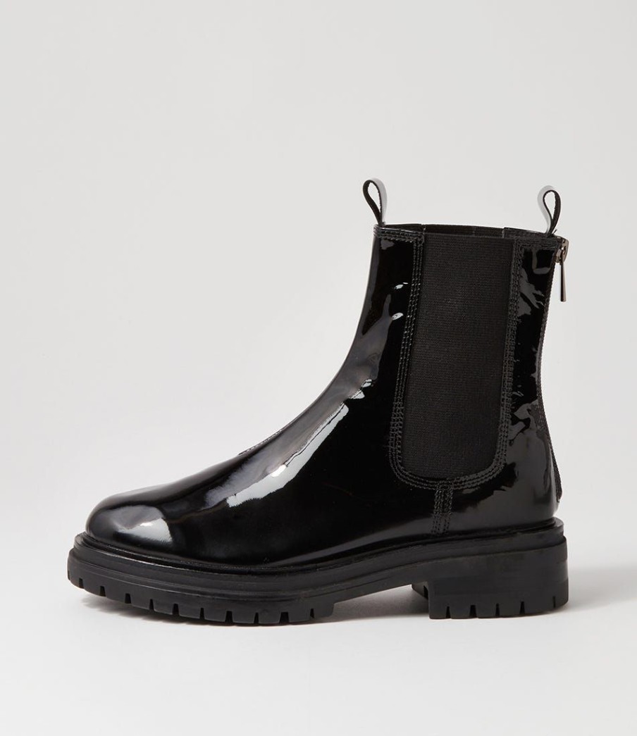 Shoes MOLLINI | Apeace Black Patent Leather Chelsea Boots