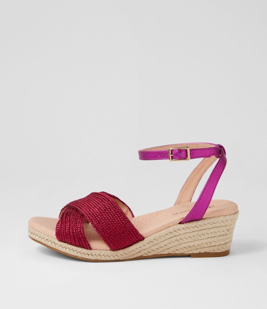 Shoes DIANA FERRARI | Honour Fuchsia Metallic Woven Leather Sandals