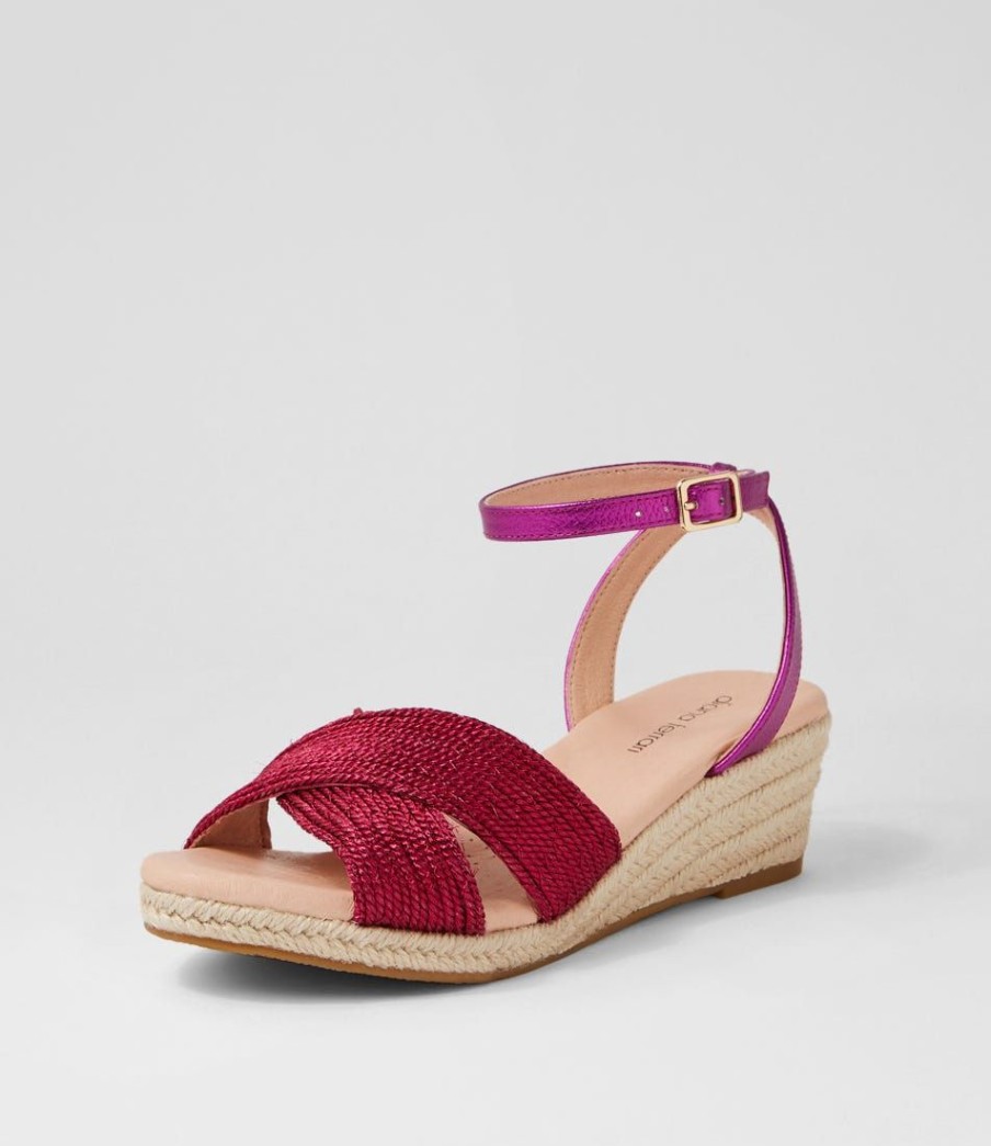 Shoes DIANA FERRARI | Honour Fuchsia Metallic Woven Leather Sandals