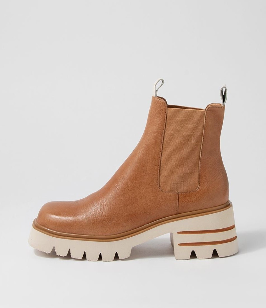 Shoes DJANGO & JULIETTE | Breda Tan Vanilla Box Leather Chelsea Boots