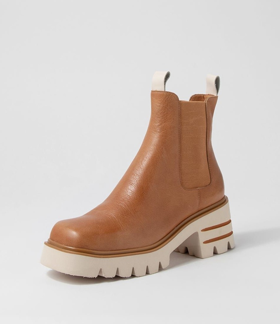 Shoes DJANGO & JULIETTE | Breda Tan Vanilla Box Leather Chelsea Boots