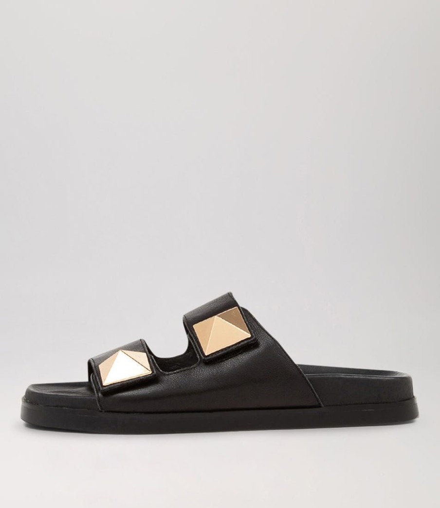 Shoes TOP END | Redding Black Leather Slides