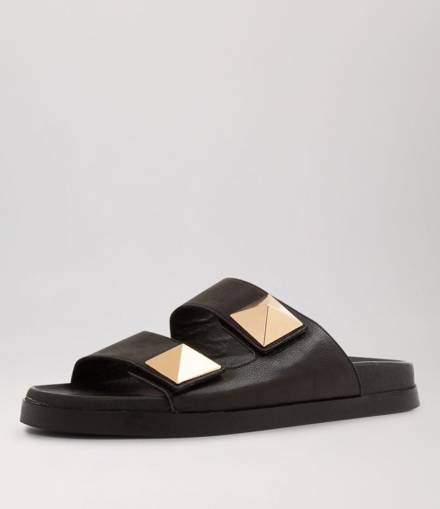 Shoes TOP END | Redding Black Leather Slides