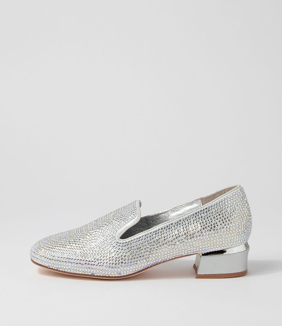 Shoes DJANGO & JULIETTE | Gallosy Silver Petrol Leather Heels