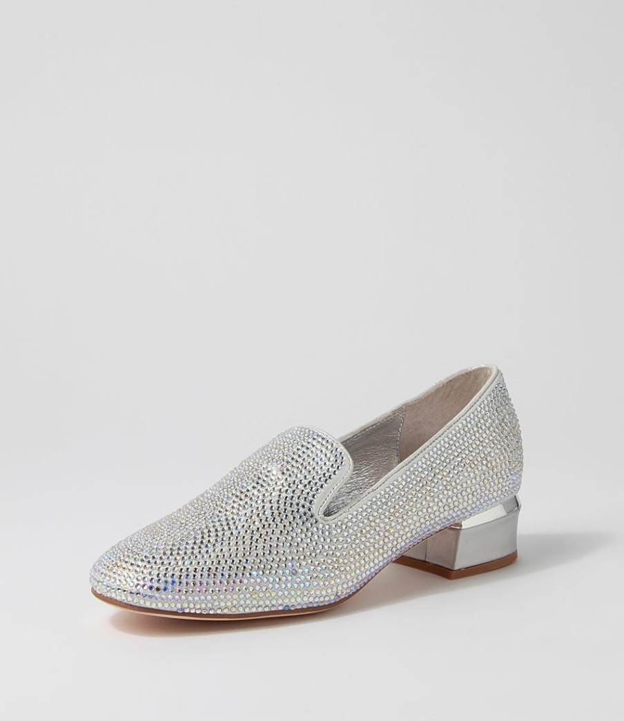 Shoes DJANGO & JULIETTE | Gallosy Silver Petrol Leather Heels