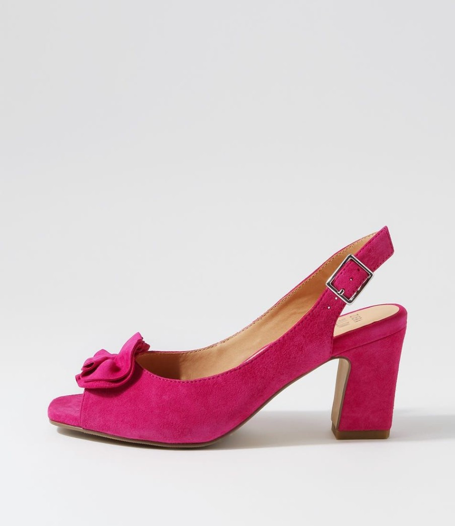 Shoes ZIERA | Alanah W Fuchsia Suede Sandals