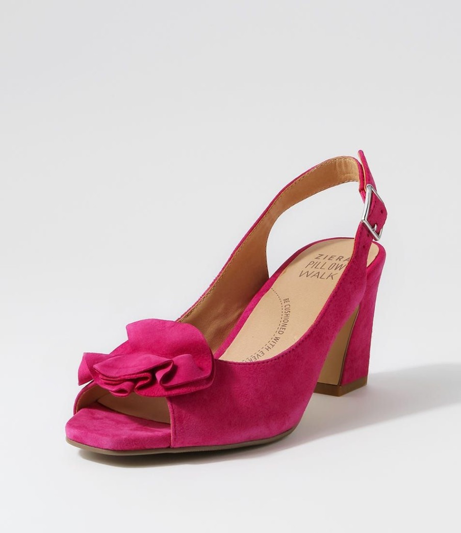 Shoes ZIERA | Alanah W Fuchsia Suede Sandals