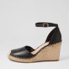 Shoes TOP END | Malka Black Natural Rope Leather Heels