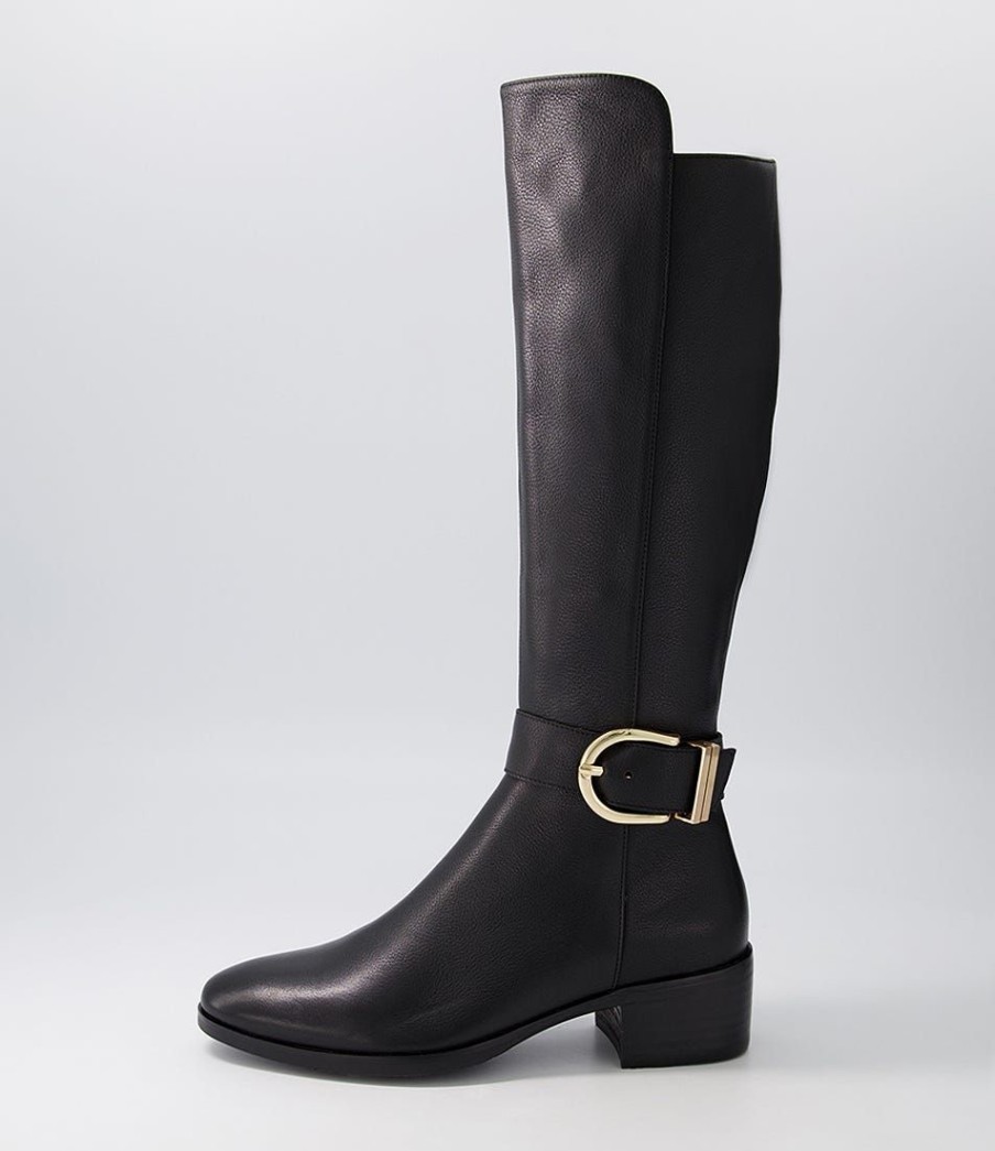 Shoes DJANGO & JULIETTE | Tissy Black Leather Knee High Boots