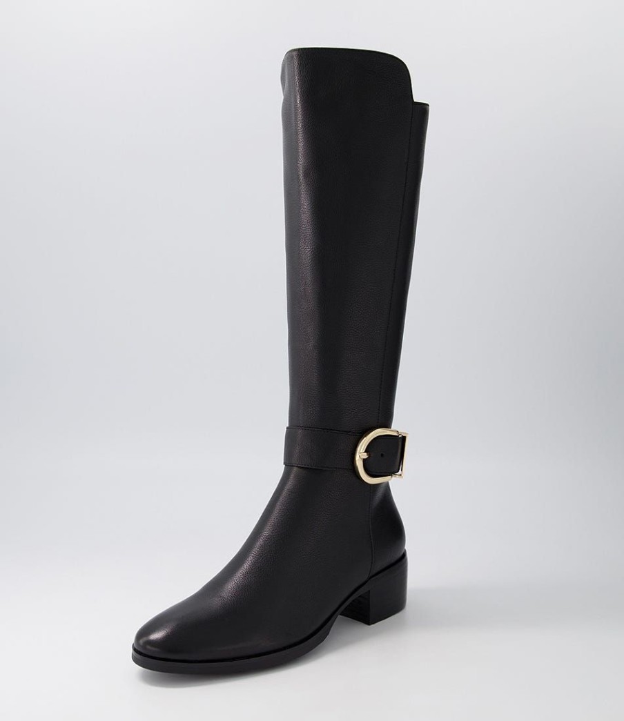 Shoes DJANGO & JULIETTE | Tissy Black Leather Knee High Boots