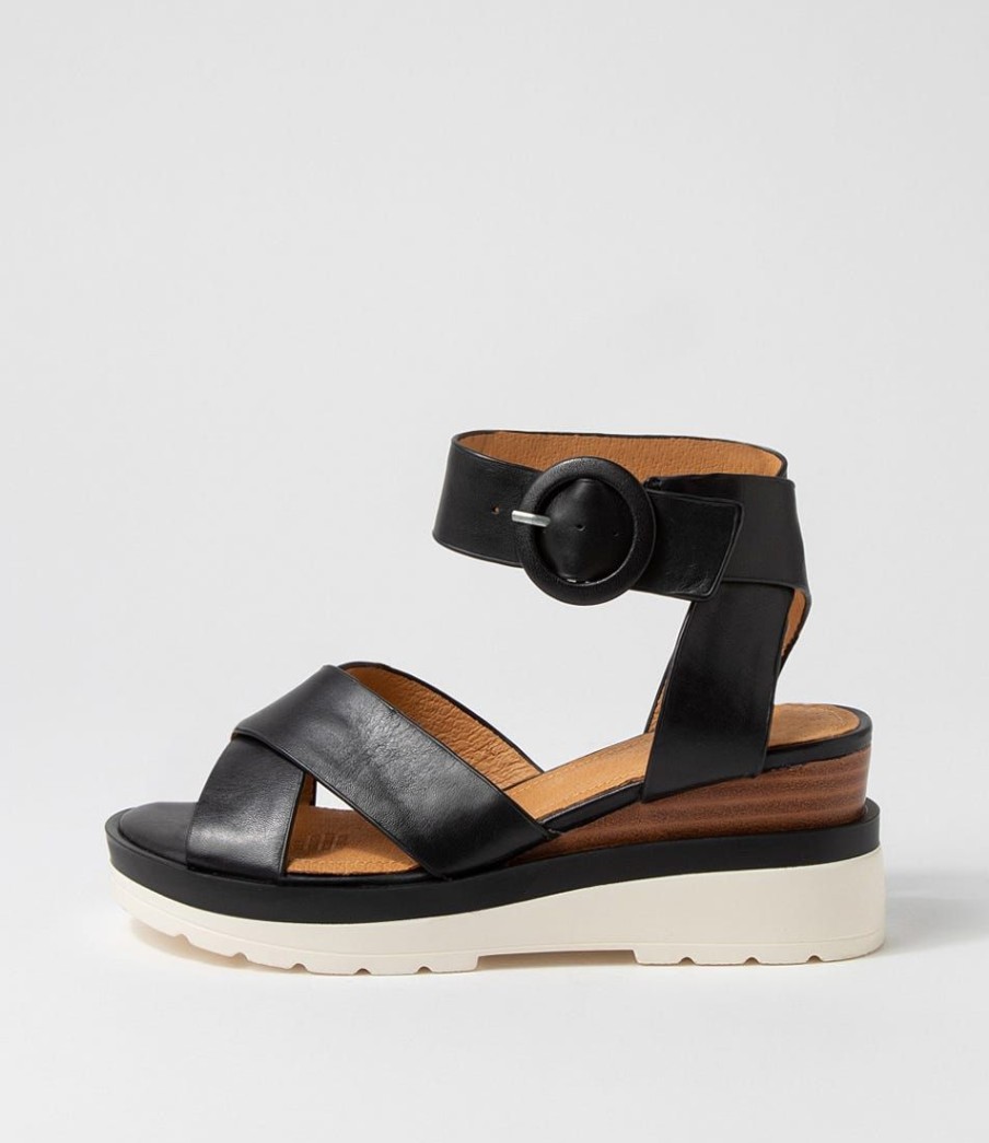 Shoes EOS | Jarah Black Leather Sandals