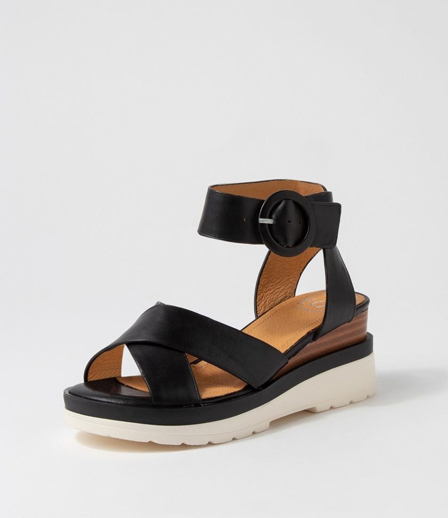 Shoes EOS | Jarah Black Leather Sandals