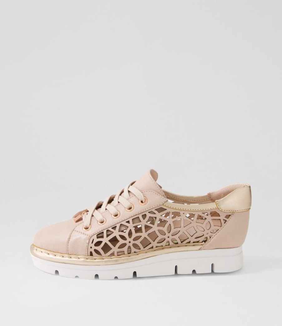 Shoes TOP END | Elin Pale Rose Gold Leather Sneakers