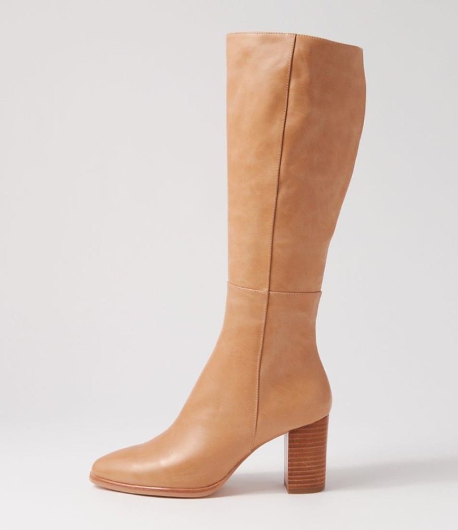 Shoes DJANGO & JULIETTE | Allouta Cappuccino Leather Knee High Boots