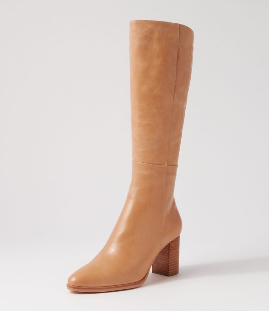 Shoes DJANGO & JULIETTE | Allouta Cappuccino Leather Knee High Boots