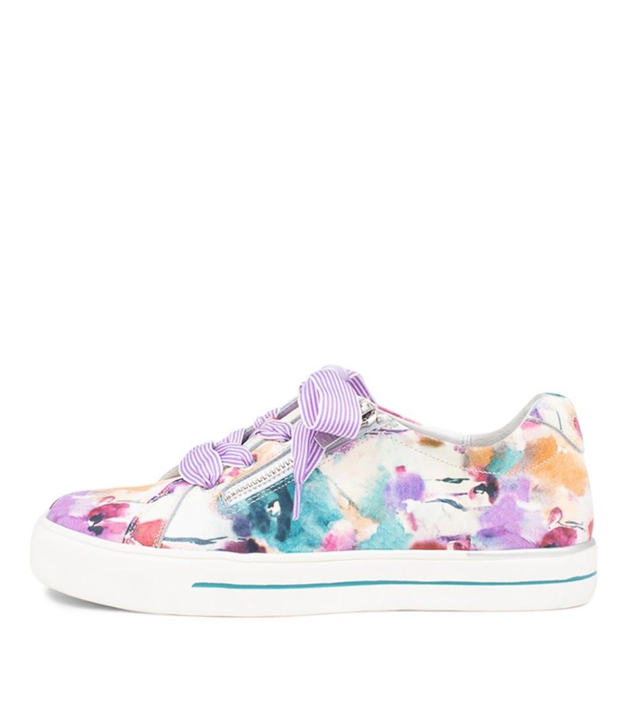 Shoes ZIERA | Audry W Pansy Print Leather Sneakers