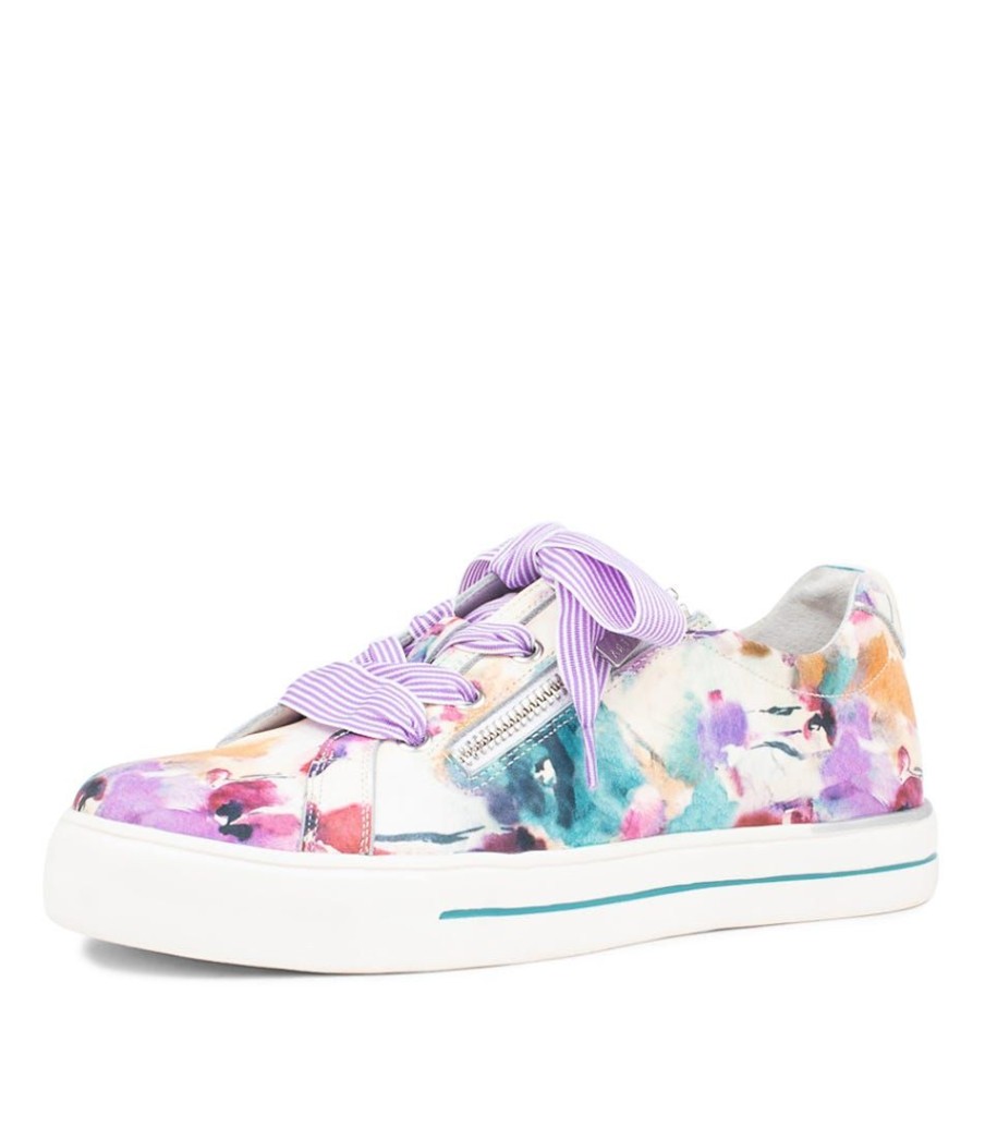 Shoes ZIERA | Audry W Pansy Print Leather Sneakers