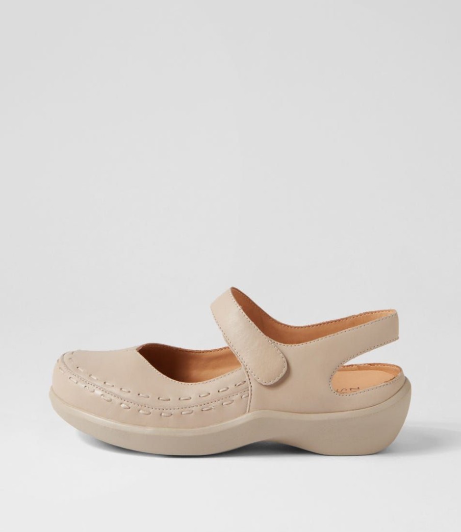 Shoes ZIERA | Allows Xw Almond Leather Flat Shoes