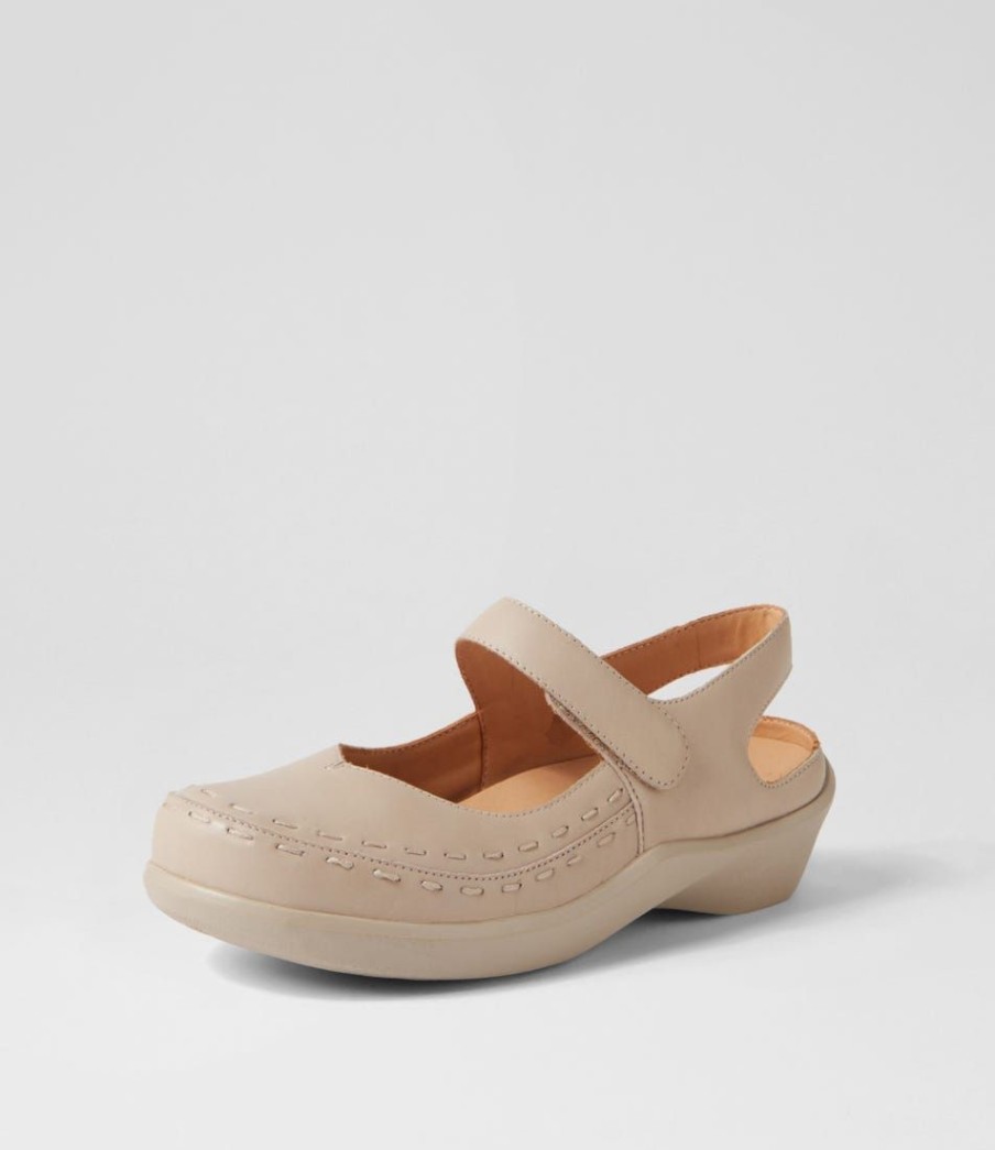 Shoes ZIERA | Allows Xw Almond Leather Flat Shoes