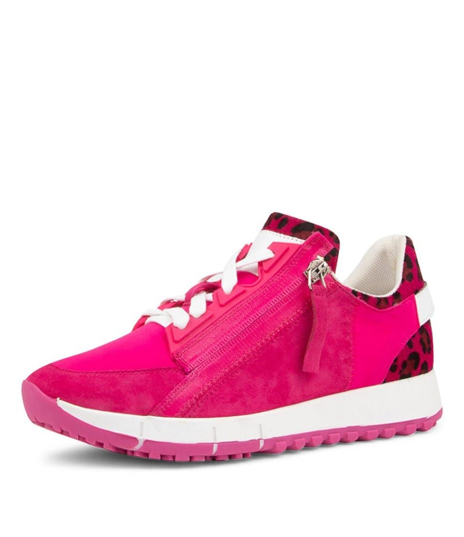 Shoes TOP END | Jayme Fuchsia Leather Sneakers