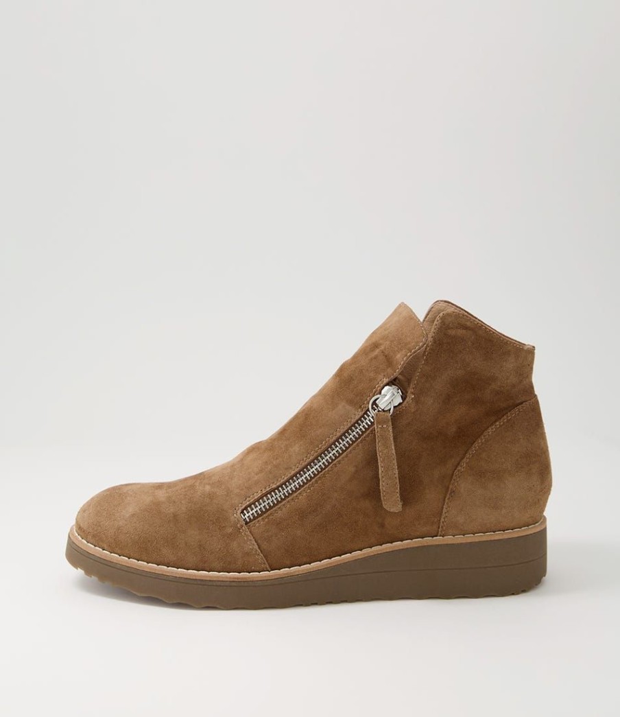 Shoes TOP END | Ohmy Light Choc Suede Ankle Boots