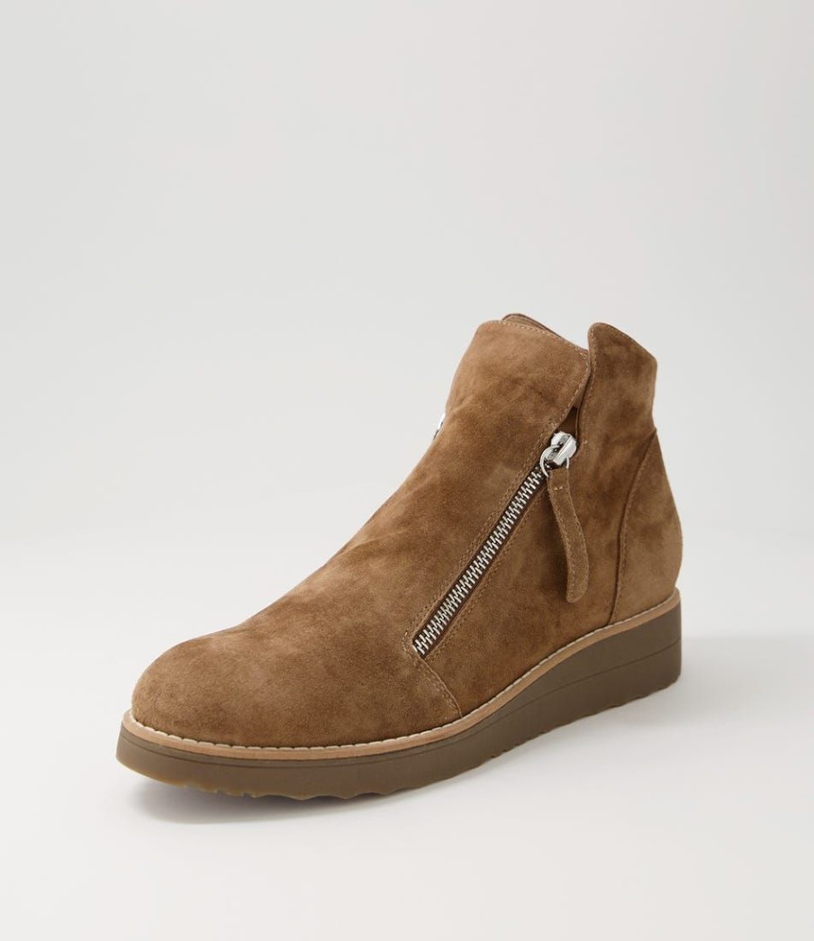 Shoes TOP END | Ohmy Light Choc Suede Ankle Boots