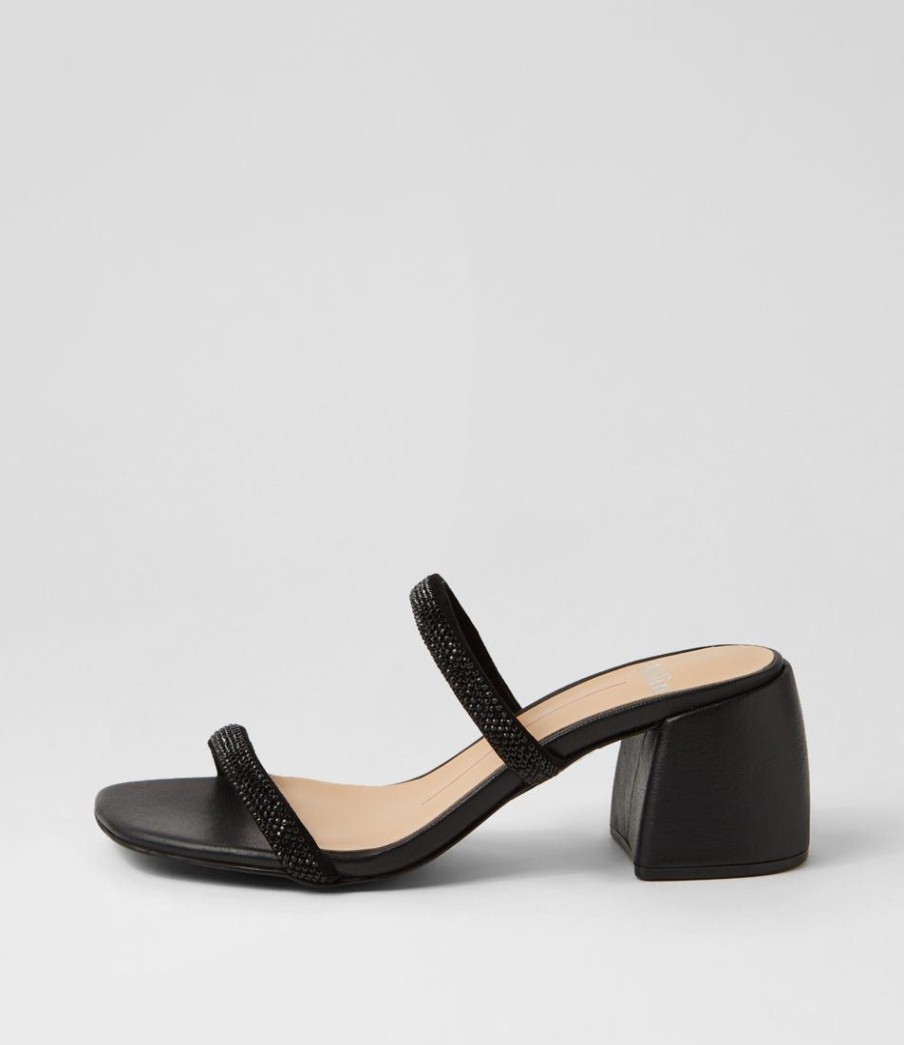 Shoes MOLLINI | Bonnii Black Jewels Leather Mules