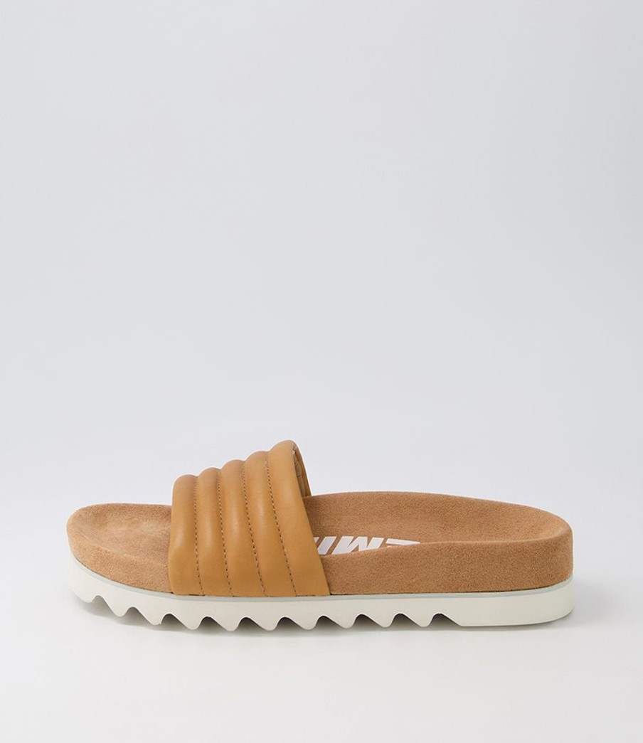 Shoes ROLLIE | Slide Tooth Wedge Soft Tan Leather Slides