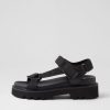 Shoes MOLLINI | Tarek Black Fabric Leather Sandals