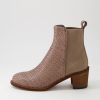 Shoes DJANGO & JULIETTE | Werson Taupe Weave Leather Ankle Boots